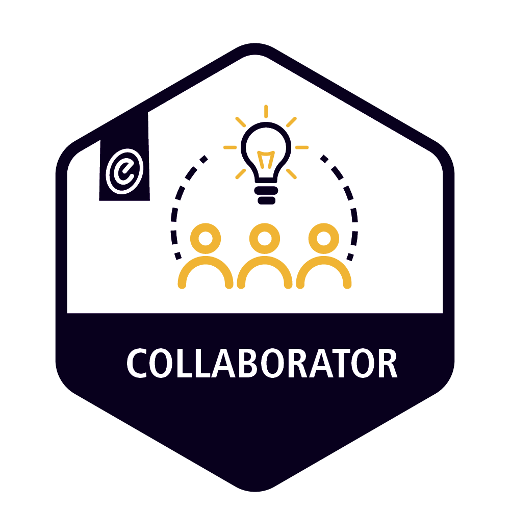 The Collaborator badge issued by eCampus Ontario for successful completion of the Ontario Extend 3.0 Sprint